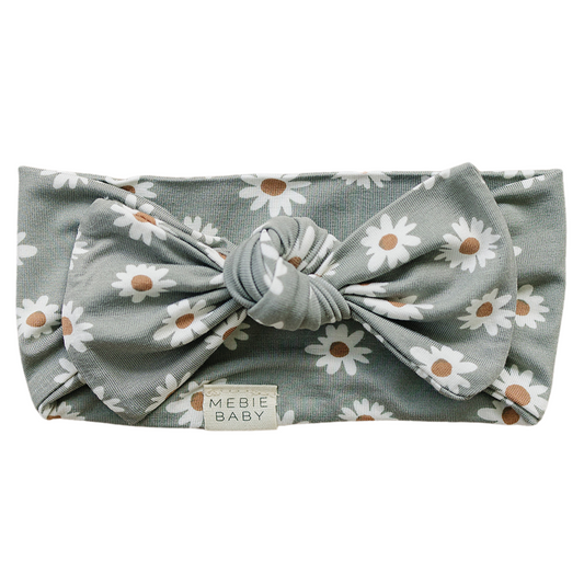 Light Green Daisy Bamboo Head Wrap - BIG FRENCHIES