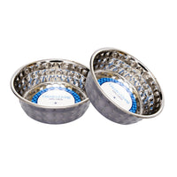 Country Living Set of 2 Hammered Stainless Steel Dog Bowls – Black Pearl - BIG FRENCHIES