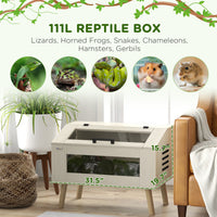 30 Gallon Reptile Tank, Top Opening Reptile Enclosure with Glass Windows for Snakes, Lizards Horned Frogs & Chameleons