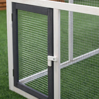 Chicken Coop Wooden Chicken House Rabbit Hutch Poultry Cage Hen Pen With Nesting Box, Ramp, Run