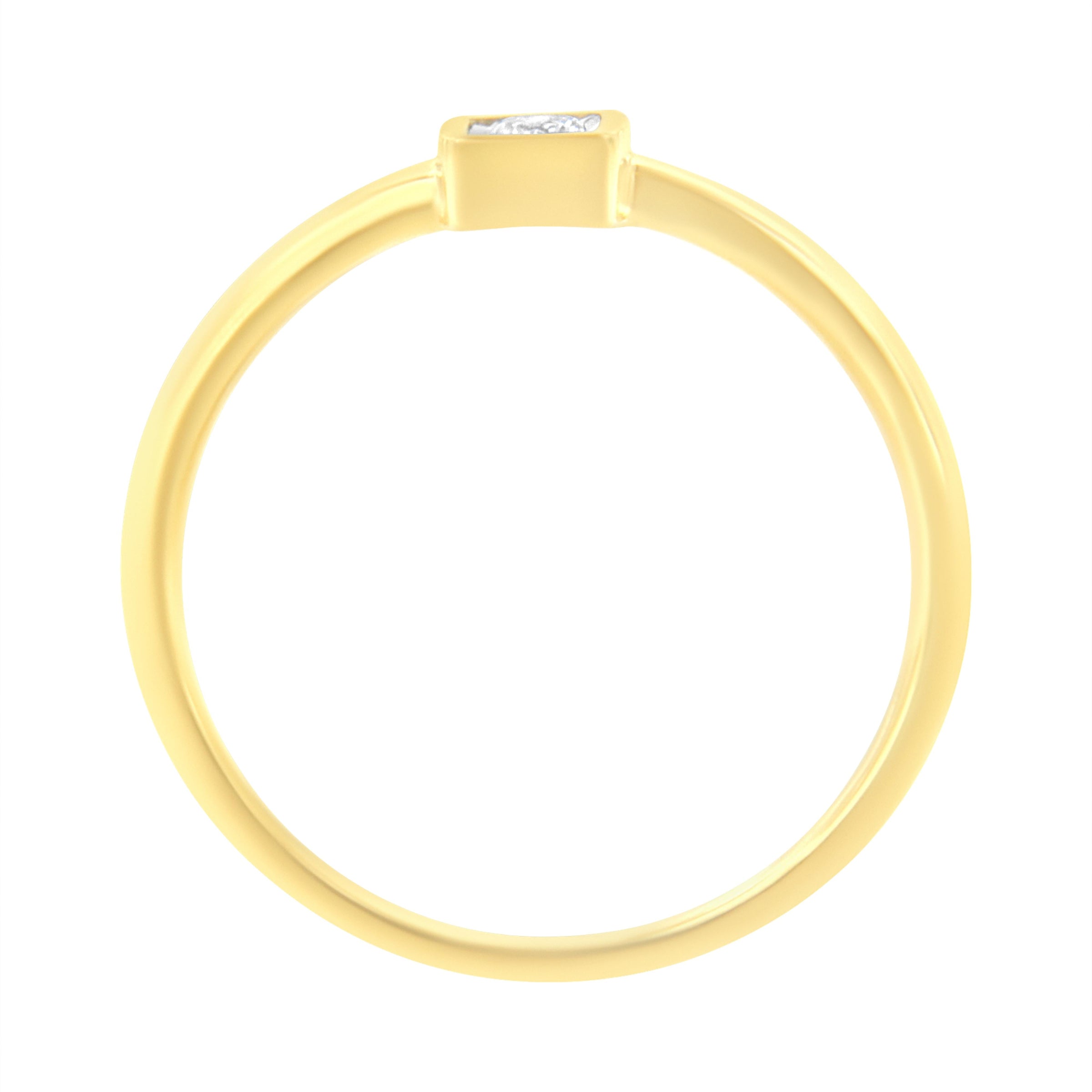 14K Yellow Gold Plated .925 Sterling Silver 1/20 cttw Miracle Set Diamond Promise Ring (J-K Color, I1-I2 Clarity) - Size 6