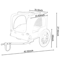 Utdoor Heavy Duty Collapsible Pet Bike Trailer With 16-Inch All Terrain Wheels & Universal Hitch Foldable Dog Cargo Carr