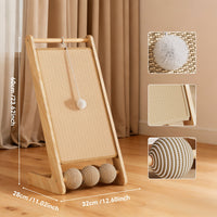 Only Self Pickup---L Rattan Cat Scratching Post With Ball Attachment