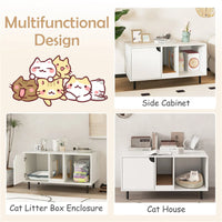 White Cat Litter Box Enclosure