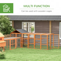 Wooden Chicken Coop Run For 6 -10 Chickens, Hen House Add-On With Storage, Perches,Multiple Packages