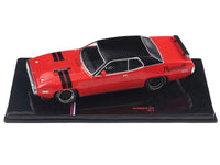 1971 Plymouth GTX Rally Red with Black Top and Stripes 1/43 Diecast Model by IXO Models