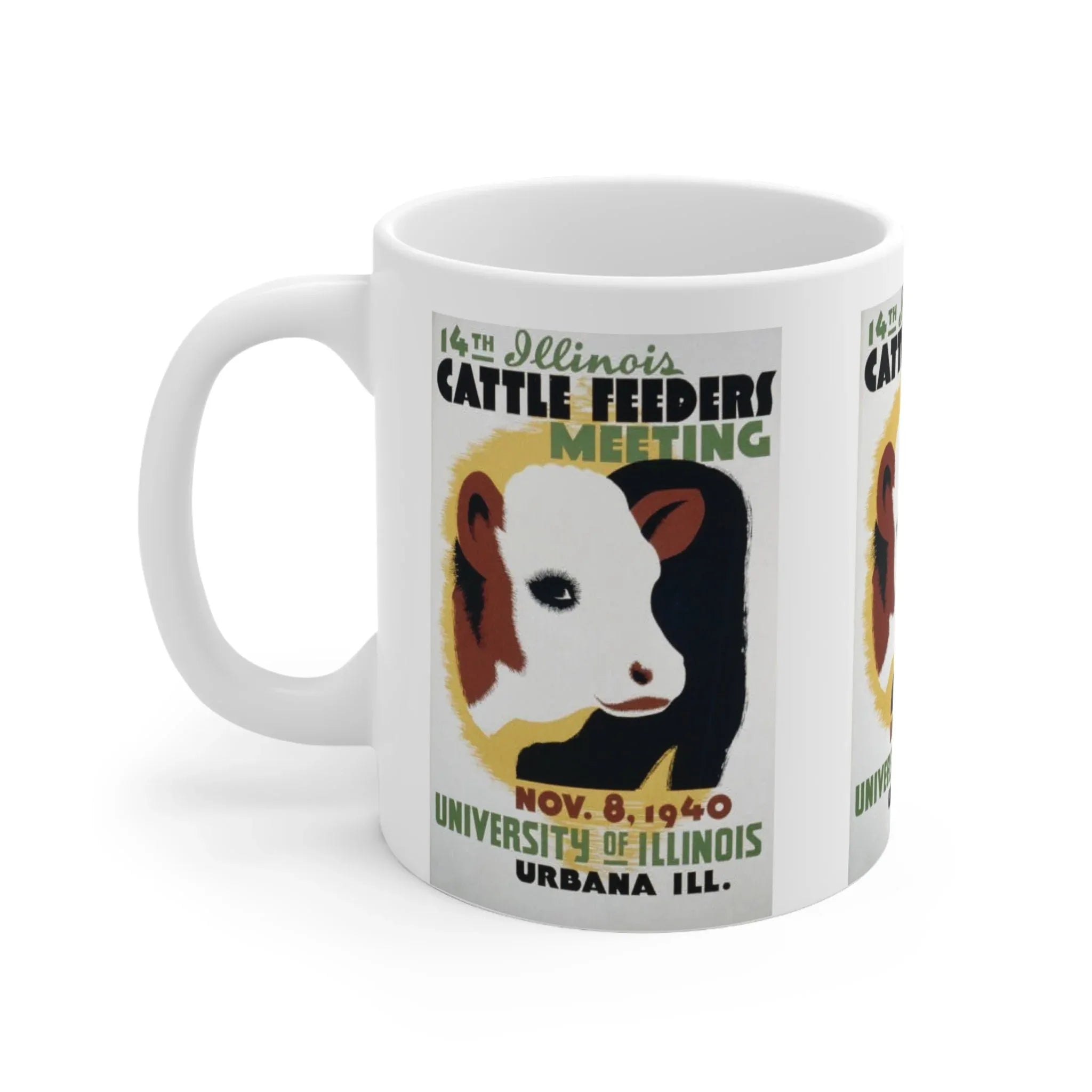 ROADSIDE MUGS - Illinois Cattle Feeders Meeting WPA Ceramic Mug 11oz - BIG FRENCHIES
