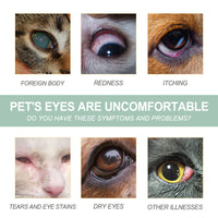 Pet Eye Drops For Dogs & Cats, Gentle Eye Cleaner With Honeysuckle Oil & Blueberry Extract, Soothes Irritation, Tear Sta