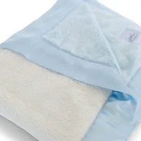 Luxury Duo Satin Border Blanket - Blue/Ivory - BIG FRENCHIES