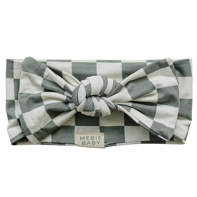 Light Green Checkered Bamboo Head Wrap - BIG FRENCHIES