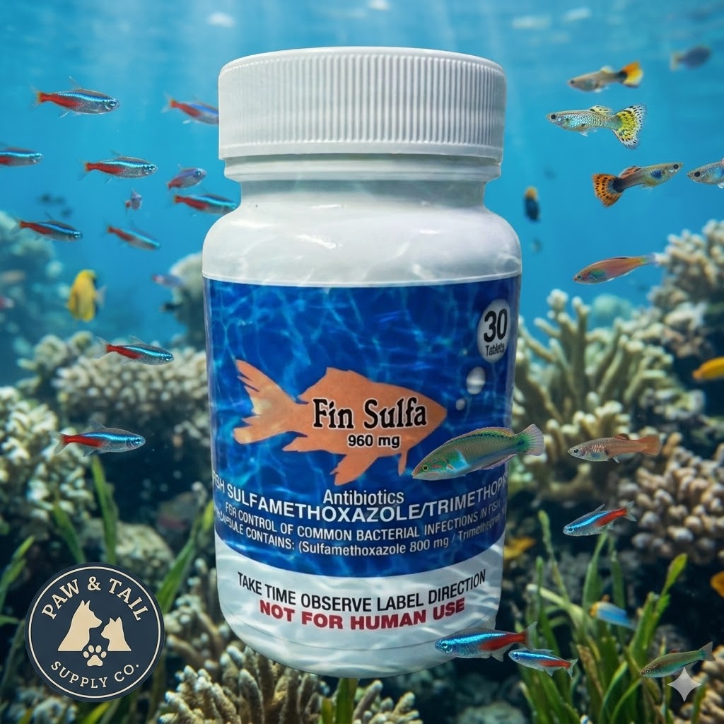 Fish Sulfa 960mg Tablets for Aquarium Fish – 30 Count – Water Care Support