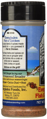 Everglades Fish & Chicken Seasoning 6 oz. Land & Sea Blend Made in USA 6-Pack