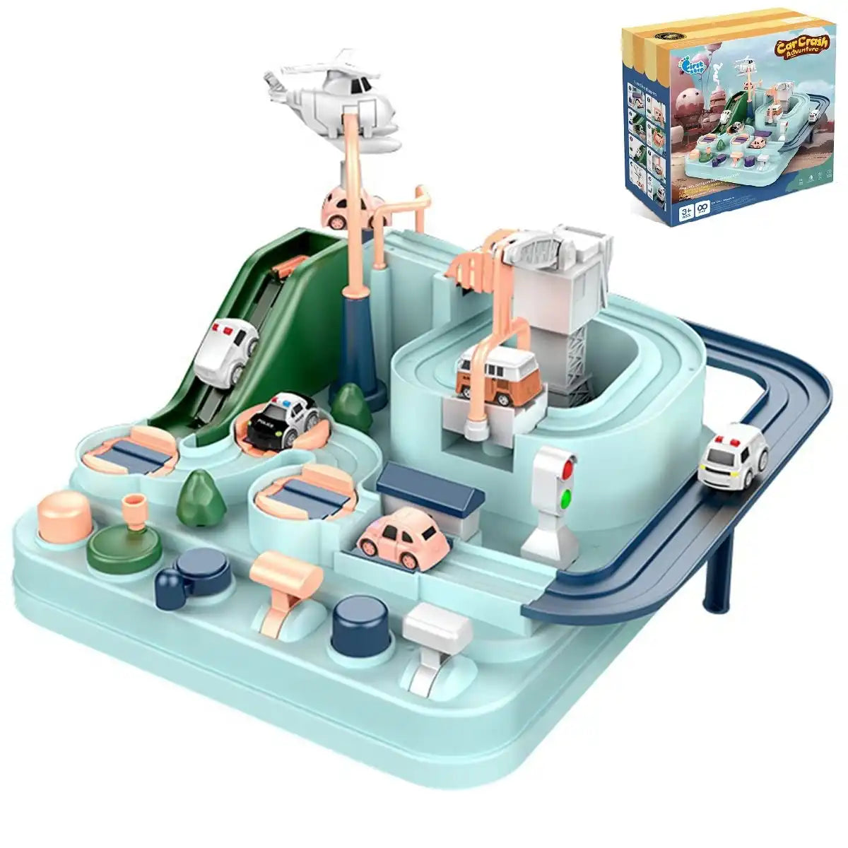 MEACAOFG Baby puzzle brain train track car car breakthrough adventure children's toys girls 3 years 6 boys