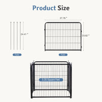 Metal Material, Foldable Pet Fence With A Door, Suitable For Small, Medium And Large-sized Dogs Outdoors