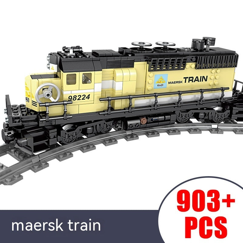 Electric Rail Train Model Children Education Small Particles Assembled Building Block Toys