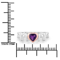0.43 Carat Genuine Amethyst .925 Sterling Silver Ring