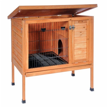 Prevue Pet Products Small Rabbit Hutch 460 with Nesting Box, Ramp and Asphalt Shingle Roof, Indoor or Outdoor