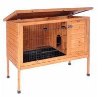 Prevue Pet Products Large Rabbit Hutch 461 with Private Nesting Box, Fold-Down Ramp and Shingle Roof