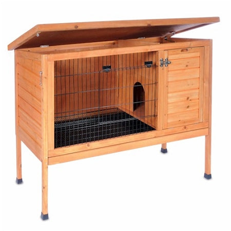 Prevue Pet Products Large Rabbit Hutch 461 with Private Nesting Box, Fold-Down Ramp and Shingle Roof