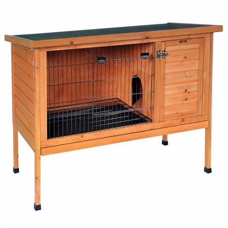 Prevue Pet Products Large Rabbit Hutch 461 with Private Nesting Box, Fold-Down Ramp and Shingle Roof