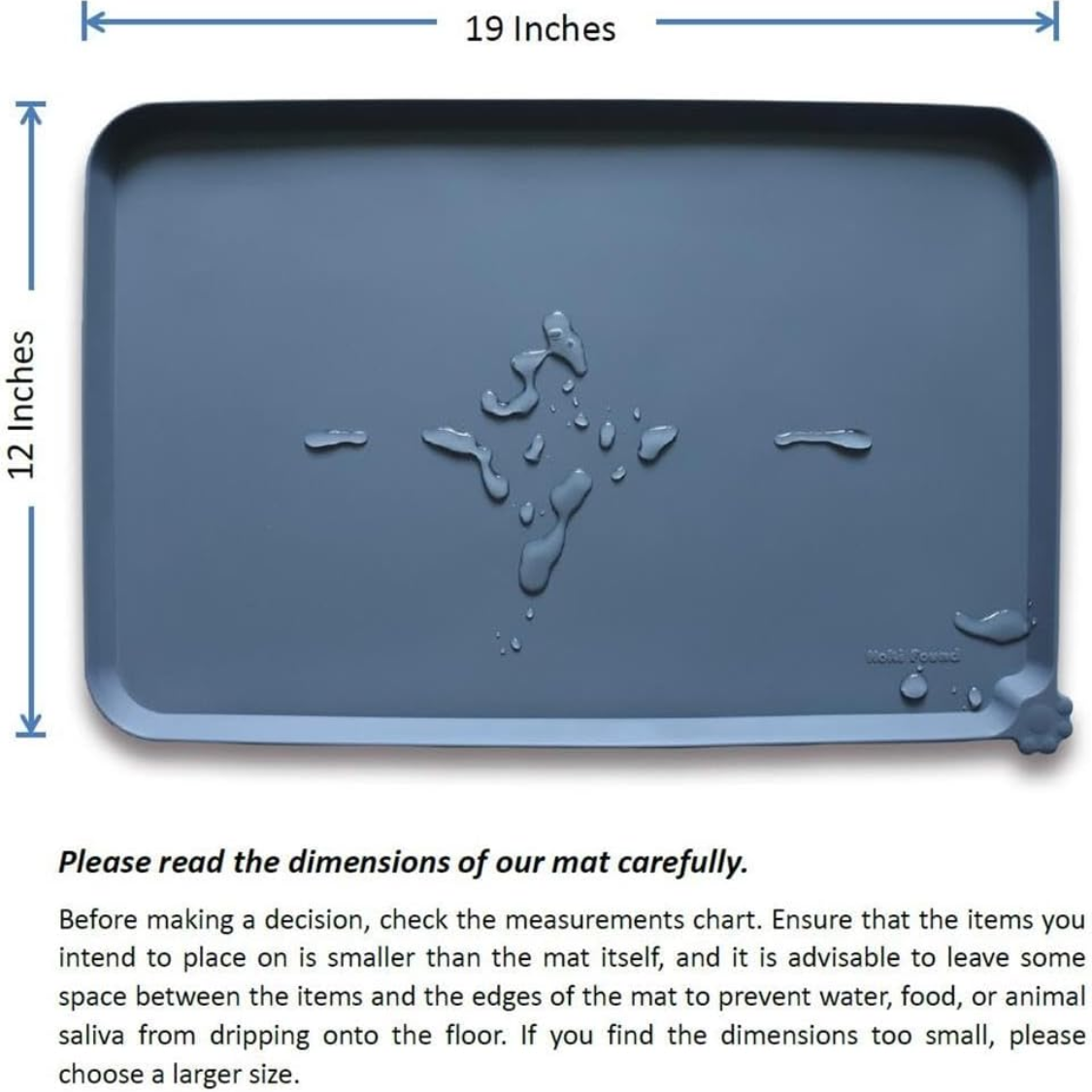 Found Waterproof Pet Feeding Mats With High Lips Multiple Size And Colors For Dogs, Cats Others G