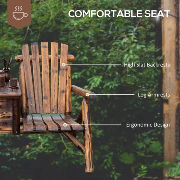 Wooden Chair Loveseat with Inset Ice Bucket Garden chairs/courtyard chairs