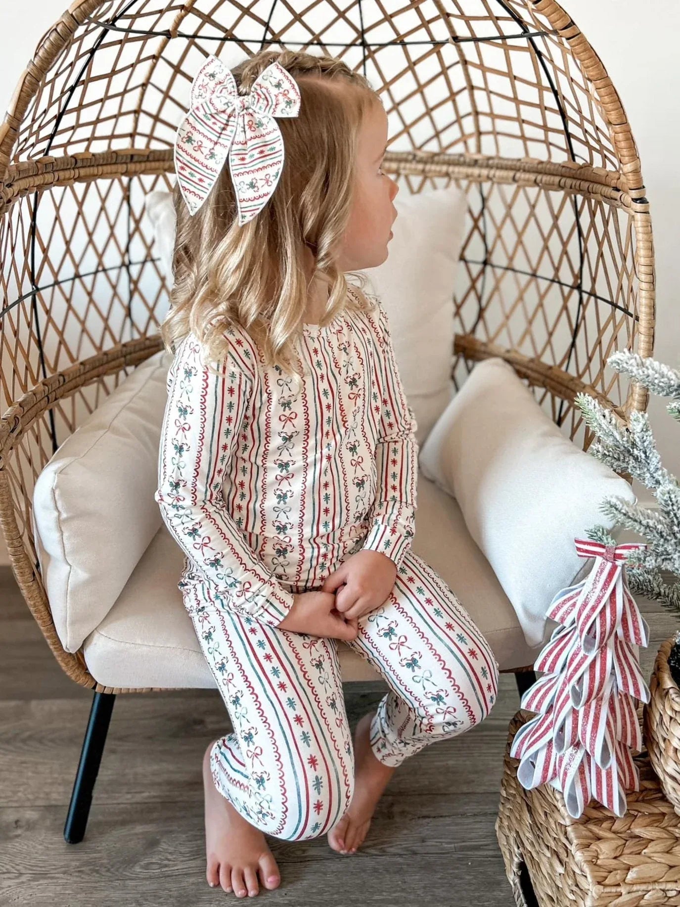 Candy Cane Lane Bamboo Christmas Pajamas - 2pc Set - BIG FRENCHIES