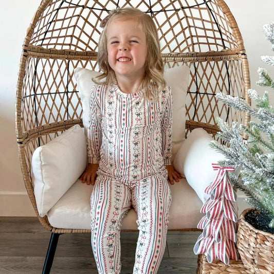 Candy Cane Lane Bamboo Christmas Pajamas - 2pc Set - BIG FRENCHIES