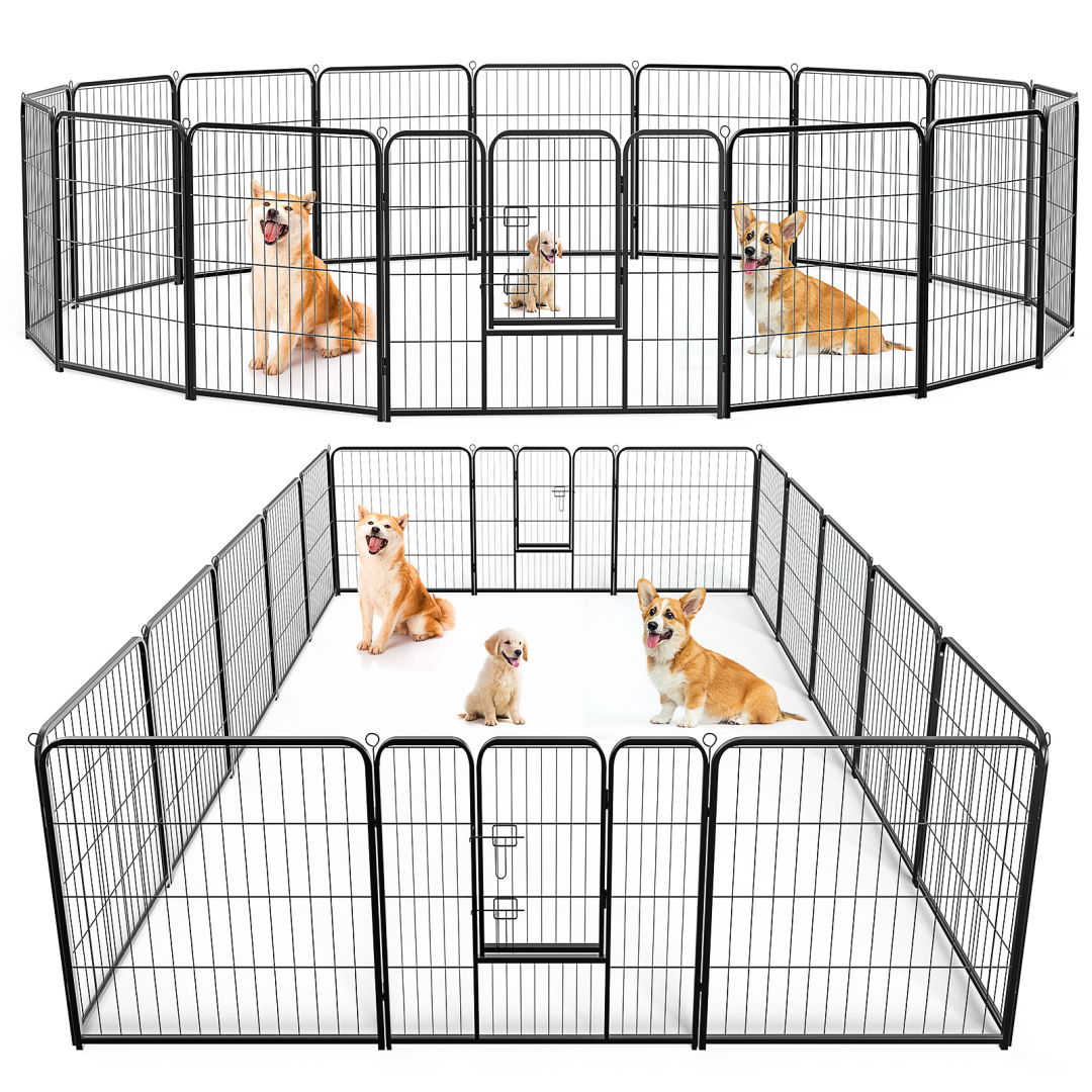 Dog Playpen Indoor Fence Height Metal Exercise Pen With Door Small Puppy-Medium-Large Dogs Animal Pet For Outdoor, Garde