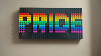 Build-It-Yourself DIY Pride Pixel Art Sign Kit – 32x16 Studs | Rainbow Mosaic on Black Base - BIG FRENCHIES