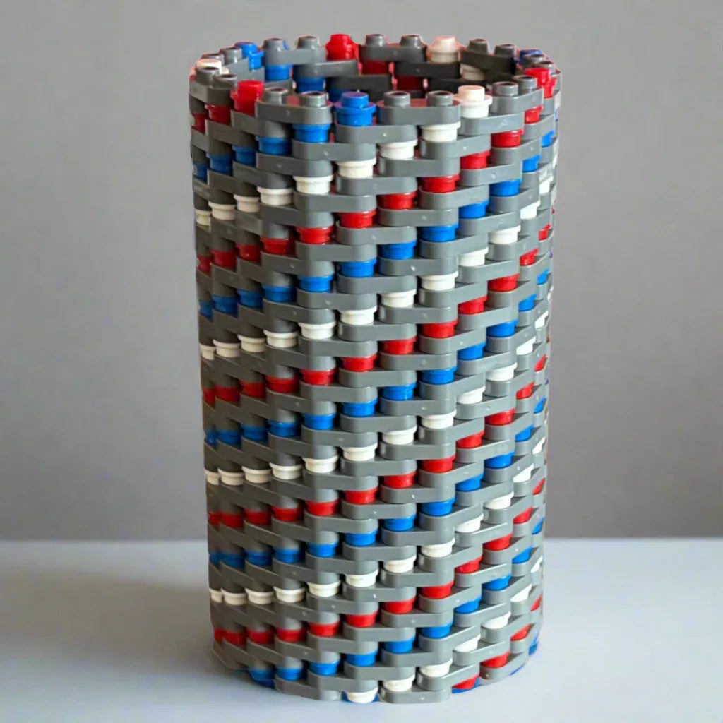 Patriotic Modular Vase – Built with LEGO®-Compatible Bricks - BIG FRENCHIES