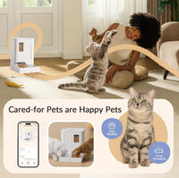Waithem WiFi Automatic Pet Feeder & Waterer 2-in-1 Set App-Controlled, 2-Week Capacity, Detachable &Washable, Moisture-P