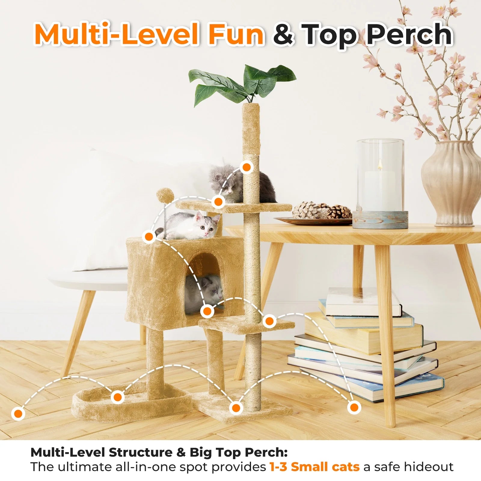Cat Tree with Scratching Posts Plush Perch Stand - BIG FRENCHIES