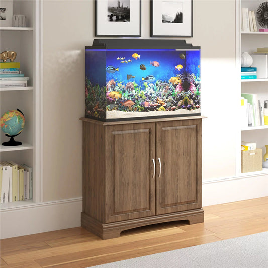 Alta Vista 29 - 37 Gallon Aquarium Stand, Rustic Oak - BIG FRENCHIES