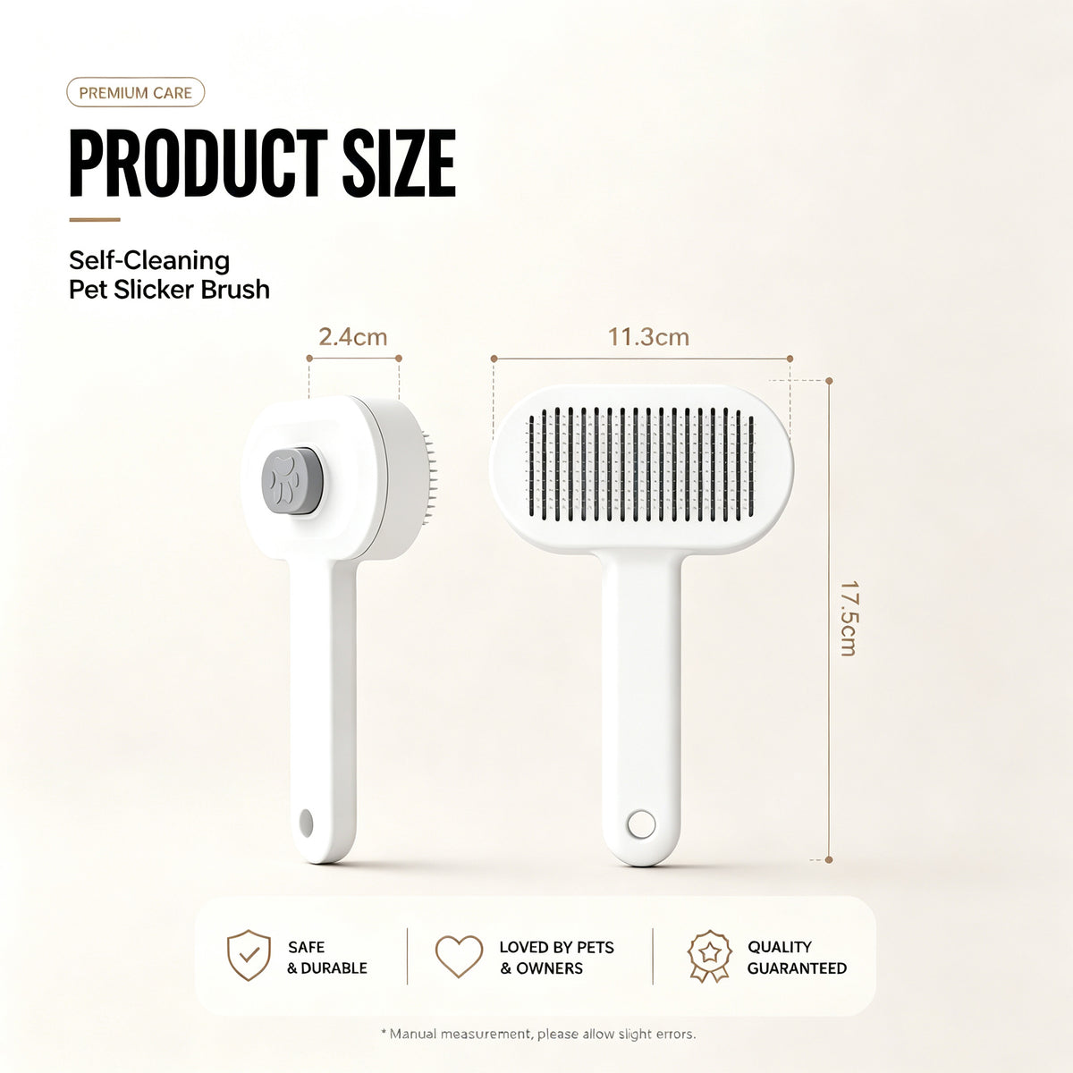 Pet Slicker Brush For Cats & Dogs, Self-Cleaning Grooming Brush With One-Click Hair Removal, Gentle Deshedding Tool For 