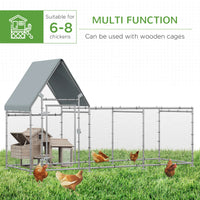 Walk In Chicken Run, Large Galvanized Chicken Coop, Hen Poultry House Cage, Rabbit Hutch Metal Enclosure with Water-Resi