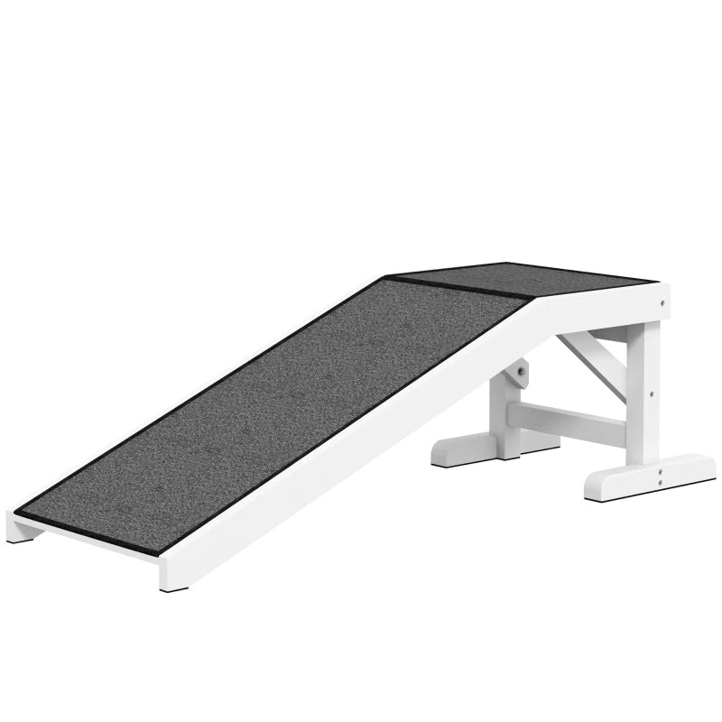 PawHut Pet Ramp For Dogs & Cats With Non-Slip Carpet, White