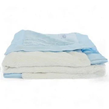 Luxury Duo Satin Border Blanket - Blue/Ivory - BIG FRENCHIES