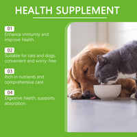 Pet Probiotics & Vitamin Tablets For Dogs & Cats, Gut Health Supplement, Support Digestion & Immune System, 80 Chewable 