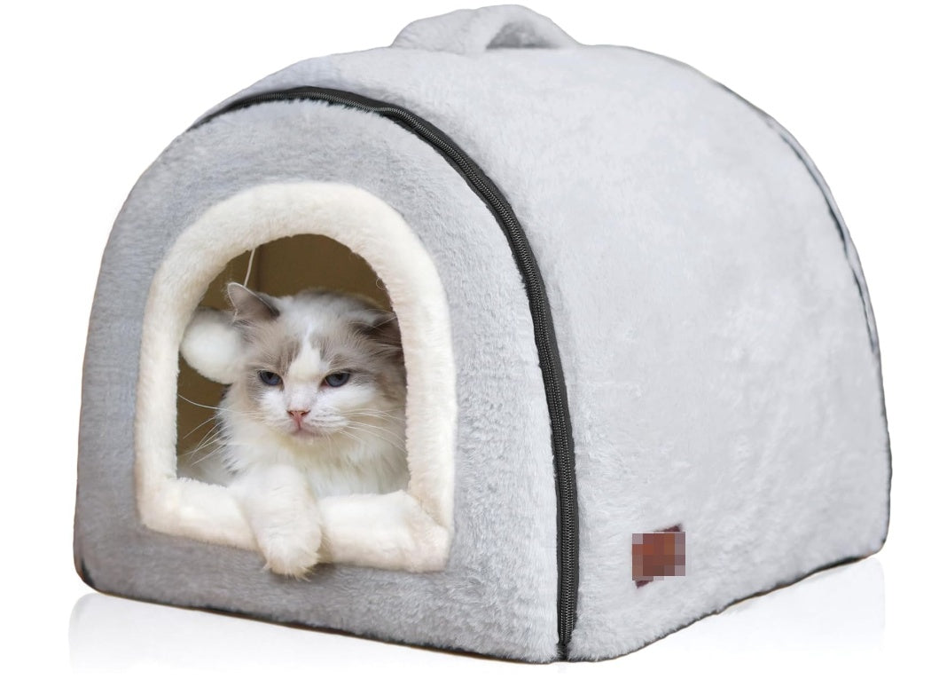 Cat Bed For Indoor Cats Foldable Cat Cave Anti-Slip Water-Resistant Bottom Cat Houses For Indoor Cats Or Small Dogs Kitt