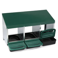 3 Compartment Roll Out Chicken Nesting Box With Plastic Basket, Egg Nest Box Chicken Laying Box Hens Chicken Coop Box, G