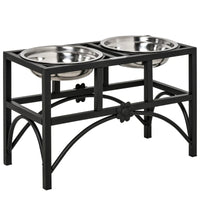 Double Stainless Steel Heavy Duty Dog Food Bowl Elevated Pet Feeding Station