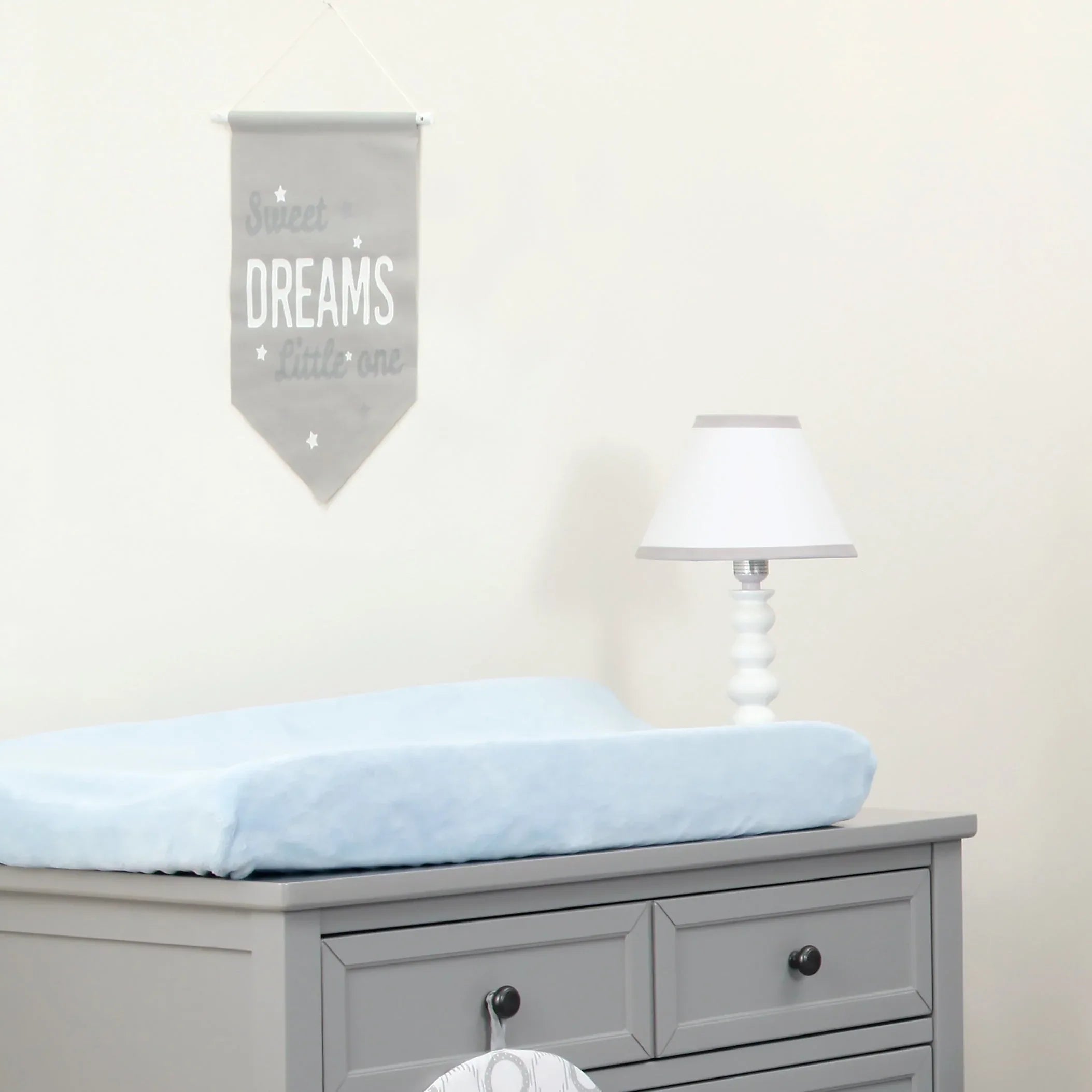 NoJo Dreamer Elephant Blue, Grey 8 Piece Nursery Crib Bedding Set - BIG FRENCHIES