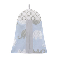 NoJo Dreamer Elephant Blue, Grey 8 Piece Nursery Crib Bedding Set - BIG FRENCHIES