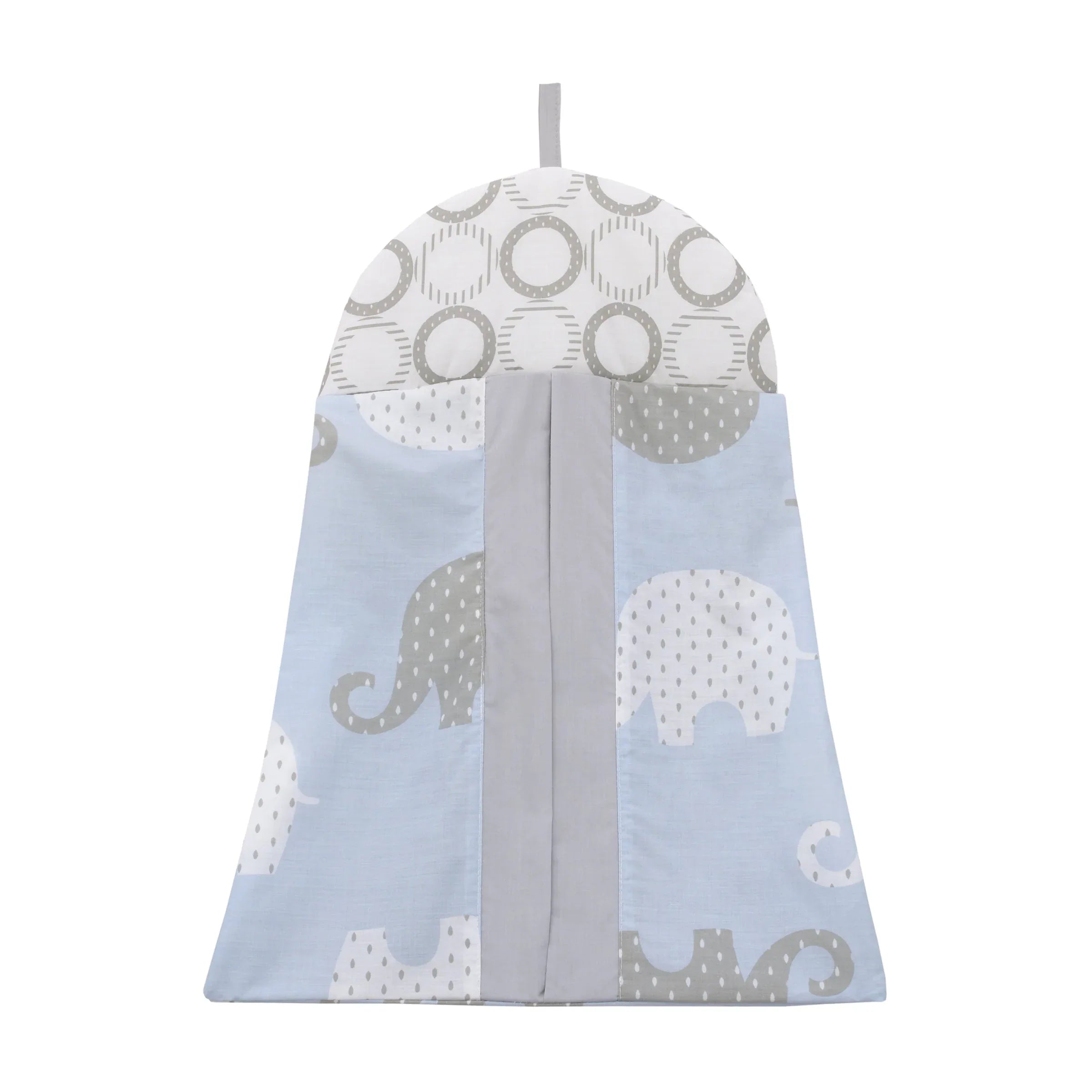 NoJo Dreamer Elephant Blue, Grey 8 Piece Nursery Crib Bedding Set - BIG FRENCHIES