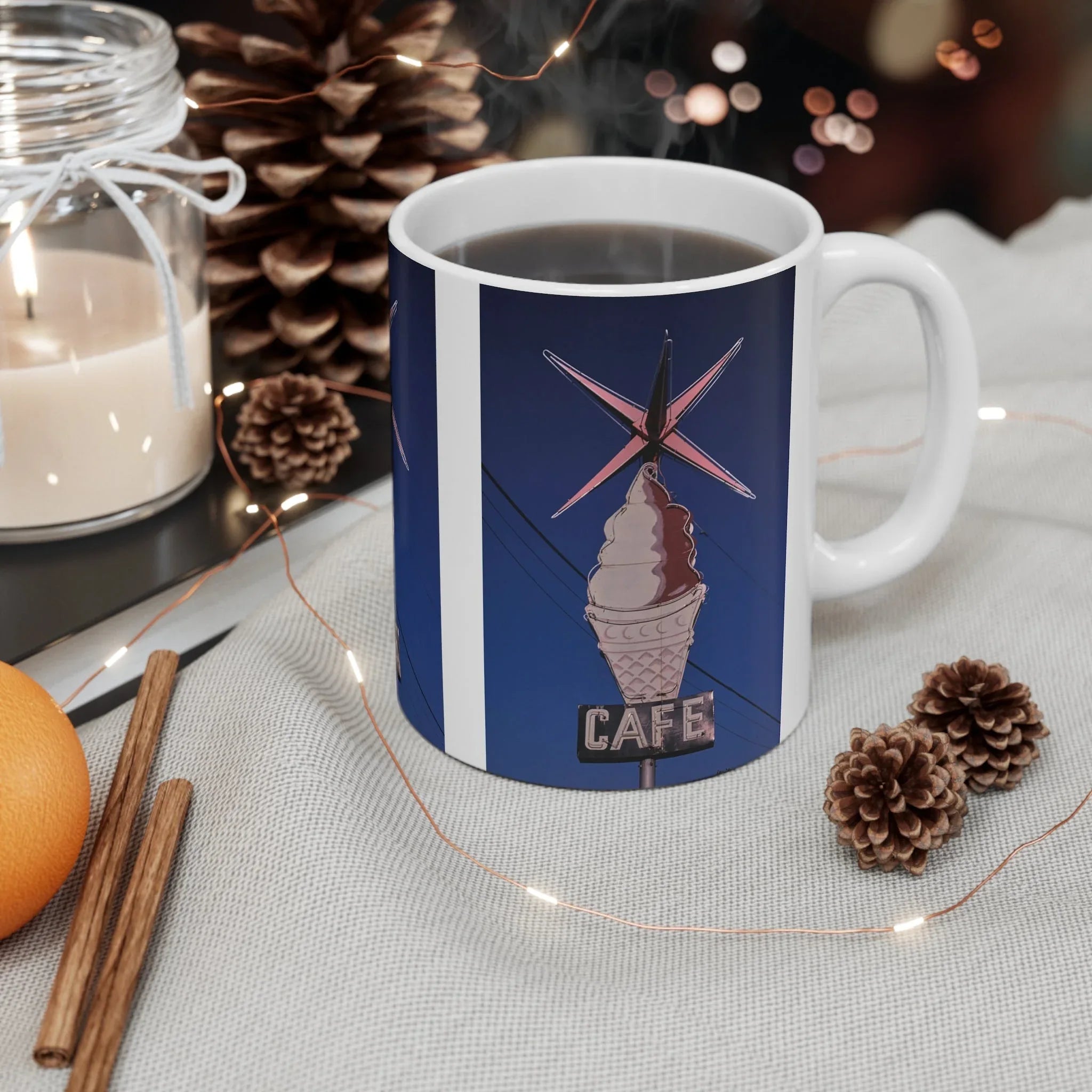 ROADSIDE MUGS - Ice Cream Cafe Ceramic Mug 11oz - BIG FRENCHIES