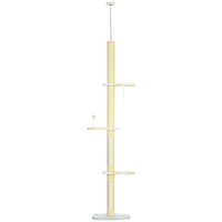 4-Tier Floor To Ceiling Cat Tree Height Adjustable 87 -103 Inch