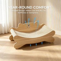 Cat Scratcher Bed for Indoor Cats Kitten Bed Cat Hammock with Solid Wood Frame Wear Resistant Sisal Backrest Design Cats