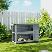 54 2-Story Large Rabbit Hutch Bunny Cage Pet House Small Animal Habitat With Lockable Doors