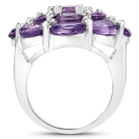9.28 Carat Genuine Amethyst .925 Sterling Silver Ring